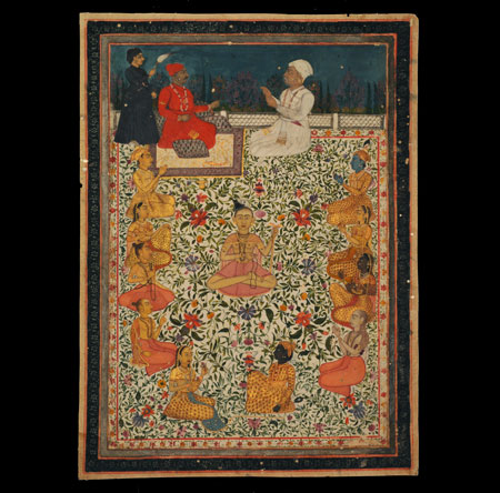 Rajputenfürst mit weiblichen Fakiren